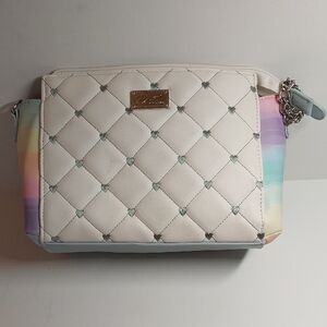 Luv Betsey Quilted White Bag with Pastel Accents